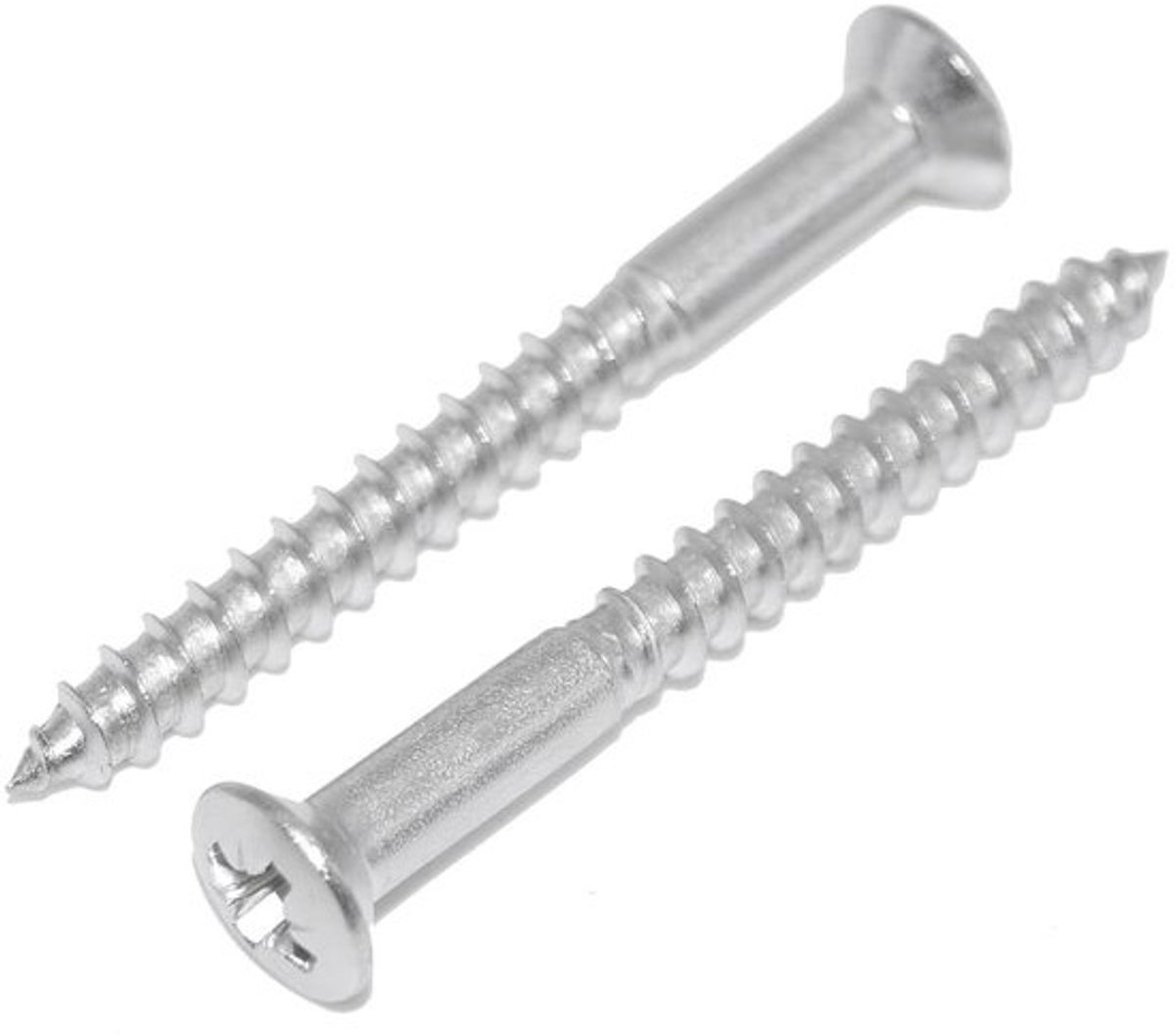 Houtschroeven Roestvrij Staal - Verzonken Schroeven A2 - Houtconstructies Bouwen - Lensverzonken Kop - 35 x 35 mm - Zilverkleurig