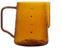 Melkopschuimbeker Glas - Koffiekan Melkopschuimer - Latte Art Maken - Druppelvrije Uitloop - 500 ml - Amber