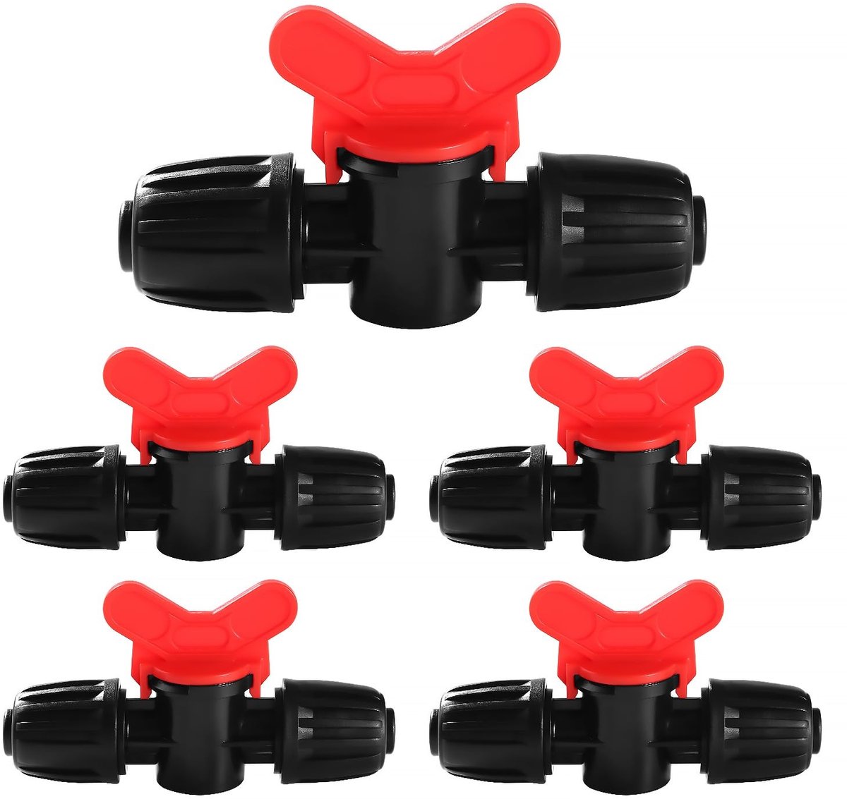 5 Stuks Drip Irrigation Switch Valve - Sluitventielen voor Drip Irrigatie, Irrigatie Slang en 16mm Slangen, Zwart