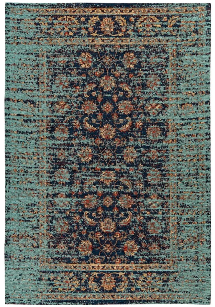 Dutch XXL Perzisch Vloerkleed | Tapijt | Charme | Verweerd | Multi/Blauw | 80x150 cm Multi / Blauw