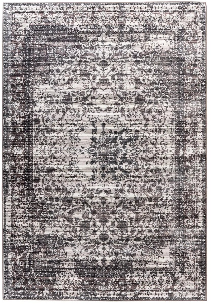 Dutch XXL Vintage Vloerkleed | Tapijt | Saphira | Ornamenteel | Grijs | 200x290 cm