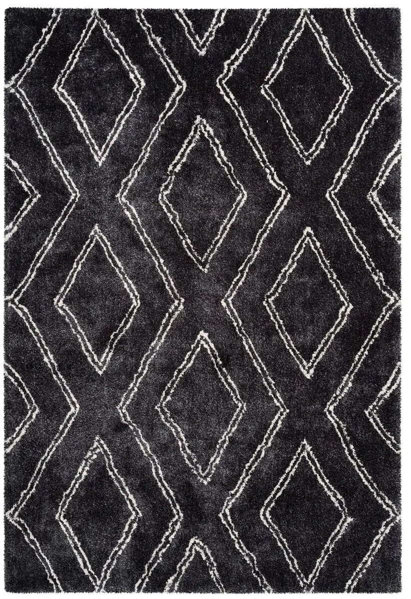Dutch XXL Berber Vloerkleed | Tapijt | Orlando | Grafisch | Antraciet | 160x230 cm
