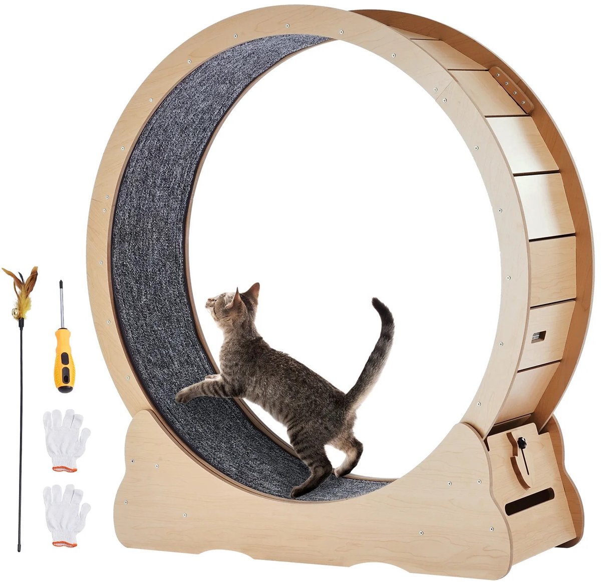 Waves - Kattenspeelgoed - Kattenspeeltjes - Kattenloopwiel - kattenspeel - katten loopwiel - Met katten teaser - Afneembaar tapijt