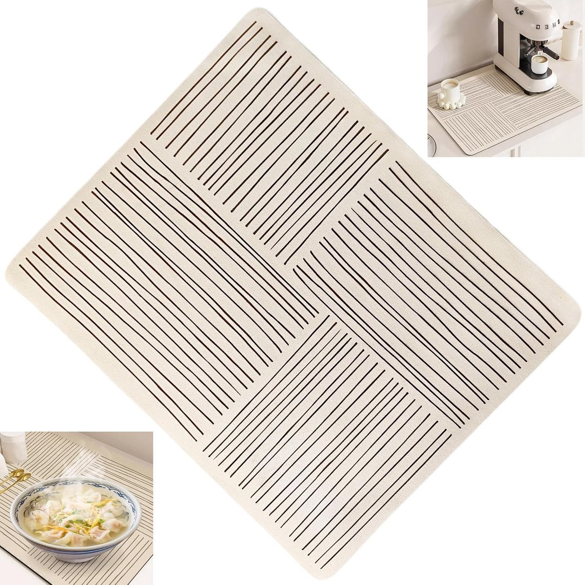 Decoratieve Afwasmat voor Servies, Wasbaar en Absorberend, Houdt Keuken Schoon en Opgeruimd, Ideaal voor Vaat en Keukenaccessoires