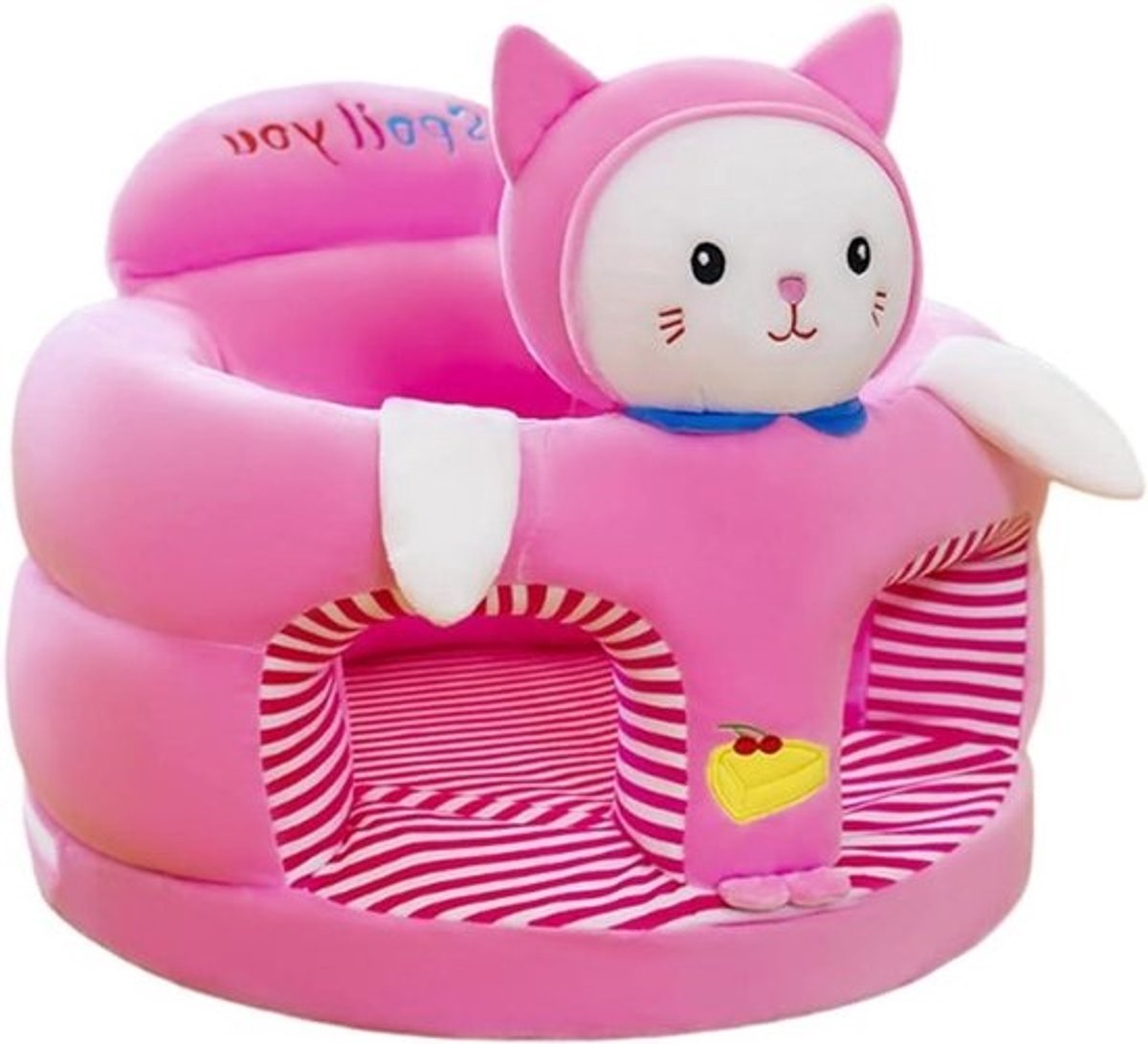 Baby Zitje - Peuter Bankje - Baby Leren Zitten - 360 Graden Ondersteuning - 45 cm Diameter - Kitten
