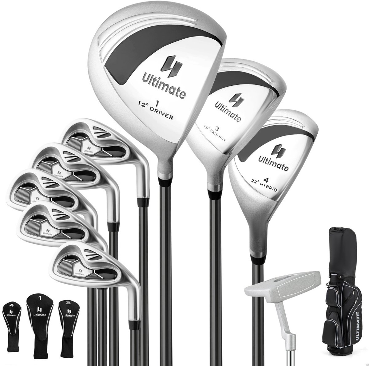 SureDeal® - Golf - Compleet Golfclubset Rechtshandig - Dames Golfsets - Draagtas Zwart - 24,5x24,5 cm - Donkerbruin