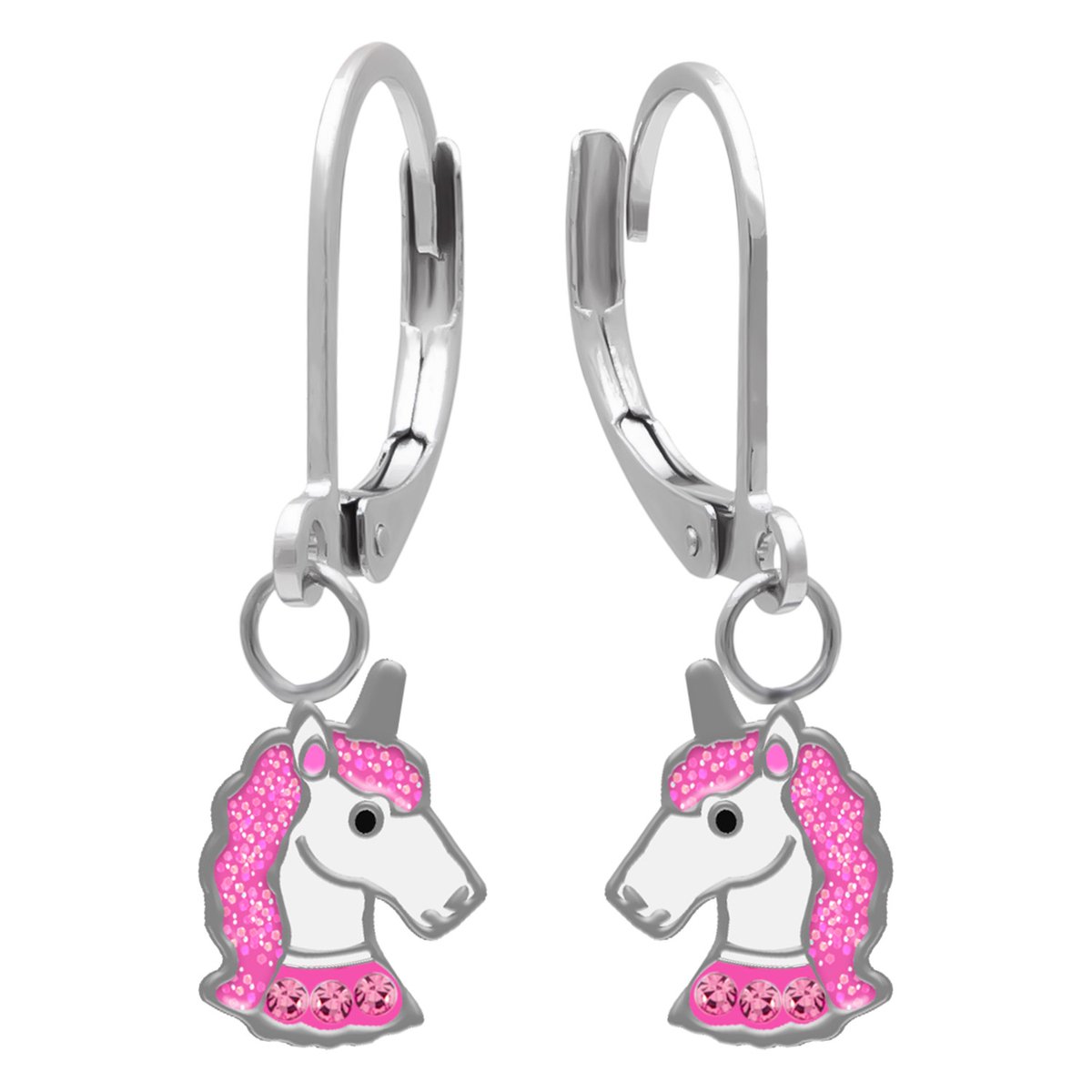 Kinderoorbellen Meisjes Eenhoorn - Oorhangers 316L Chirurgisch Staal - French Hoop Sluiting