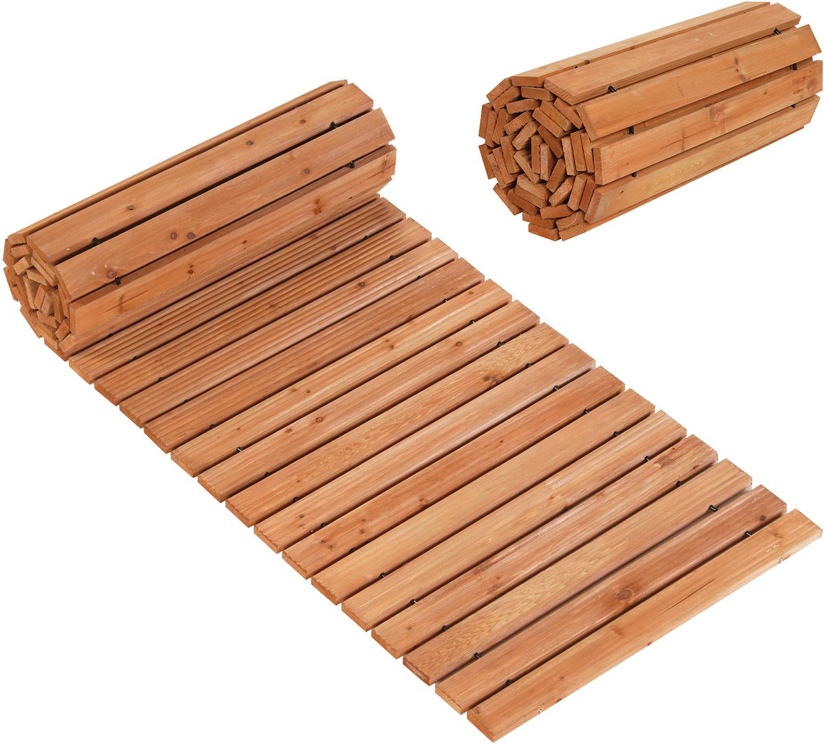 SureDeal® - Tuindecoratie - Houten Tuinloopbrug Uitrolbare - Buiten - 245x55x2 cm - Bruin