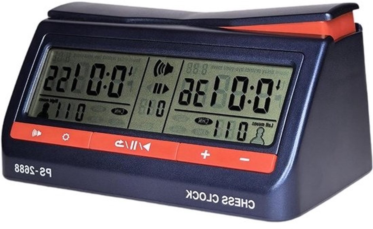 Digitale Schaakklok - Sjakkklok Timer - Competitieve Bordspellen - Meerdere Functies - 15 x 8.5 x 7.3 cm - Zwart