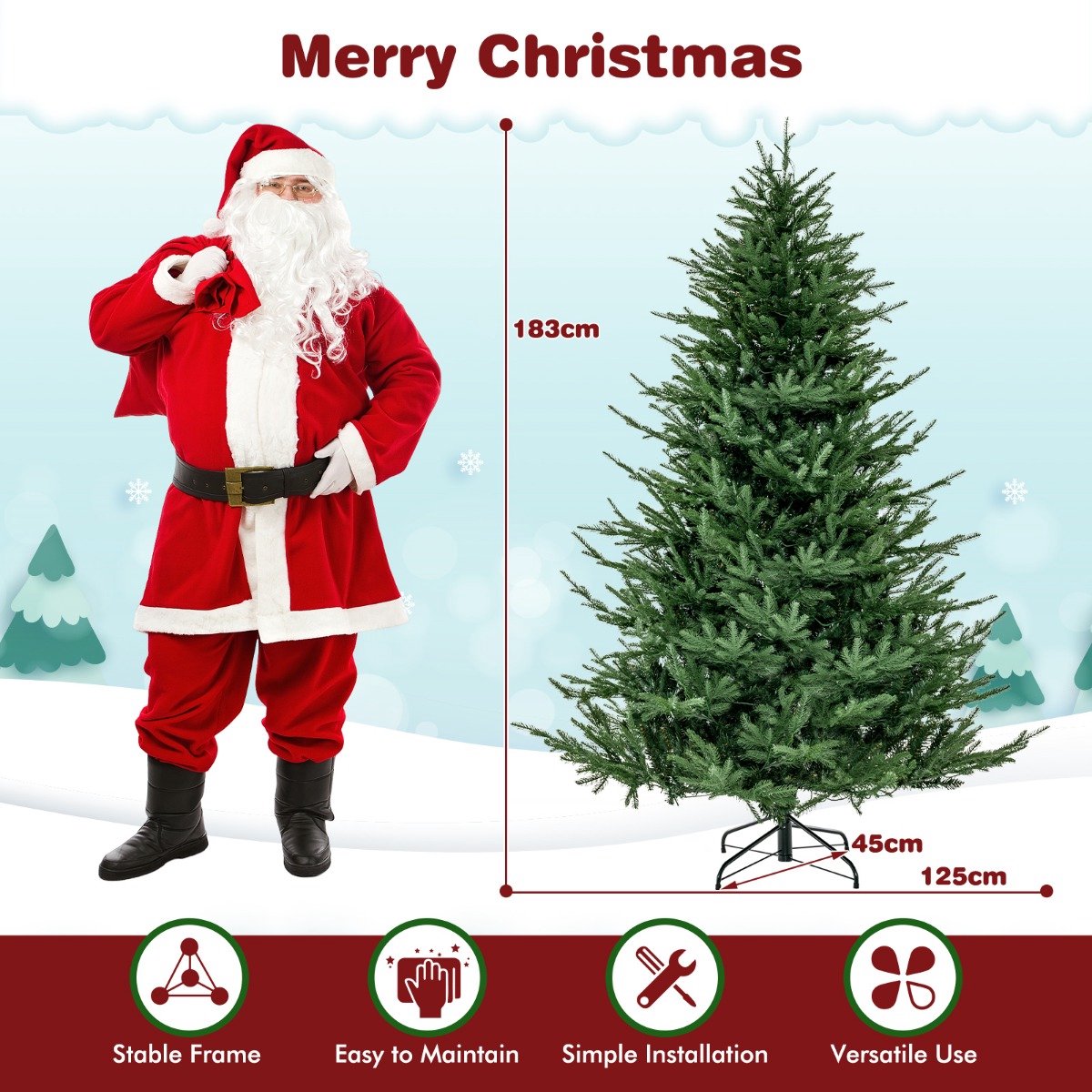 SureDeal® - Kerstbom - Led kerstboom - Opblaasbare Kerstman krans - Kerstkrans - Rode Strik - 120x50x120 cm - Zoals Afgebeeld op de Foto – foto 3