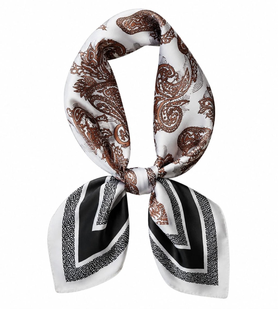 Zijde Vierkante sjaal bruin bloemprint |Deels silk 70x70 CM Youhomy accessoires neksjaaltje | Hoofdsjaal | Stewardess Sjaaltje| Cadeau Moederdag cadeau| Valentijnsdag cadeau| Sinterklaas cadeau| Kerstcadeau