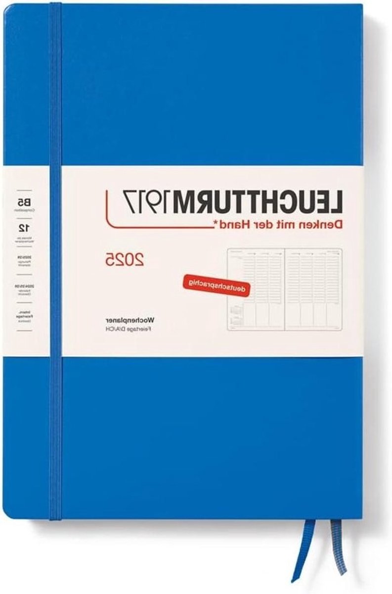 Weekplanner 2025 - Agenda Planner - Dagelijkse Planning - Grote Dagvelden - B5 - Sky Blauw