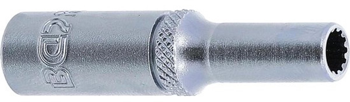 Dopsleutel Gear Lock - Multiprofiel Dop - Vastzetten Schroeven - Met Karteling - 5 mm - Mat Verchroomd
