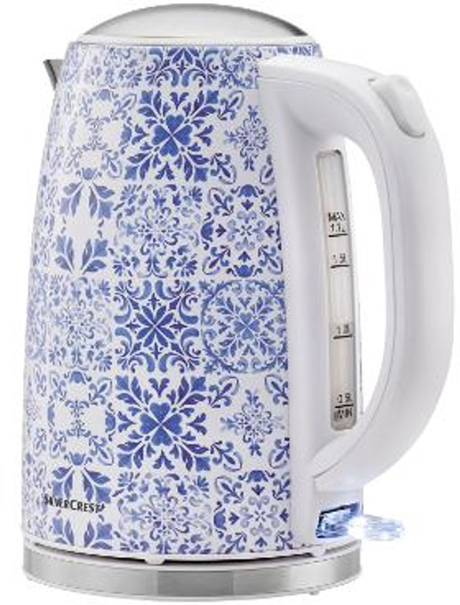Silvercrest - RVS waterkoker 1,7L - mediterraan design - supersnel 3100Watt - Draaibaar op voet - beveiligd