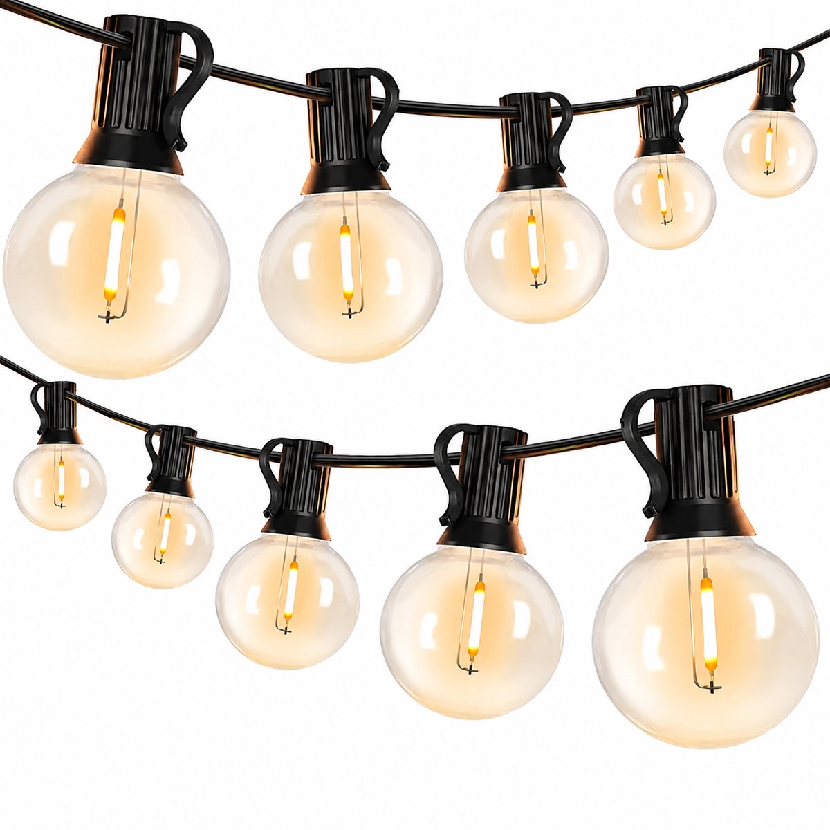 DeltaMerch Lichtsnoer- Lichtslinger Buiten en Binnen - Lichtslang - 26 meter - 52 lampjes - Weerbestendig - Warm wit licht