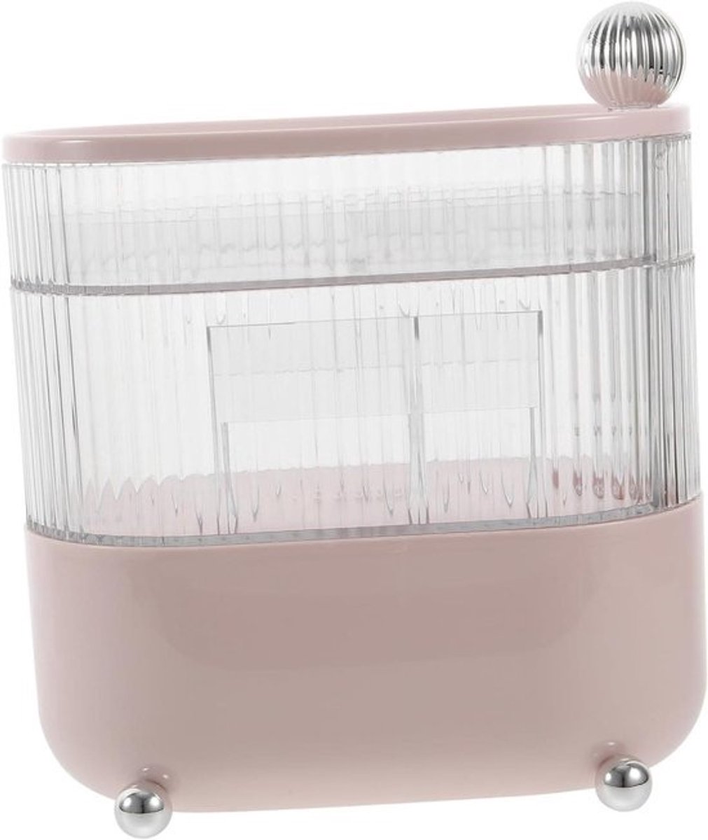 Cosmetica Organizer - Draaiplateau Opberger - Bureau Organiseren - 360 Graden Rotatie - 18.5 x 18 x 10.8cm - Roze