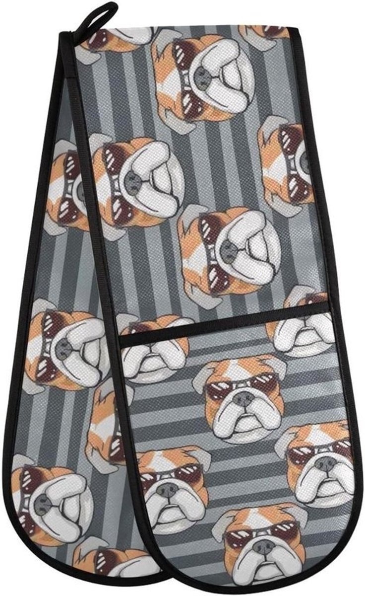 Dubbele Ovenhandschoenen - Pannenlappen Hittebestendig - Keuken Gebruik - Extra Lange Bescherming - 89 x 18 cm - Meerkleurig