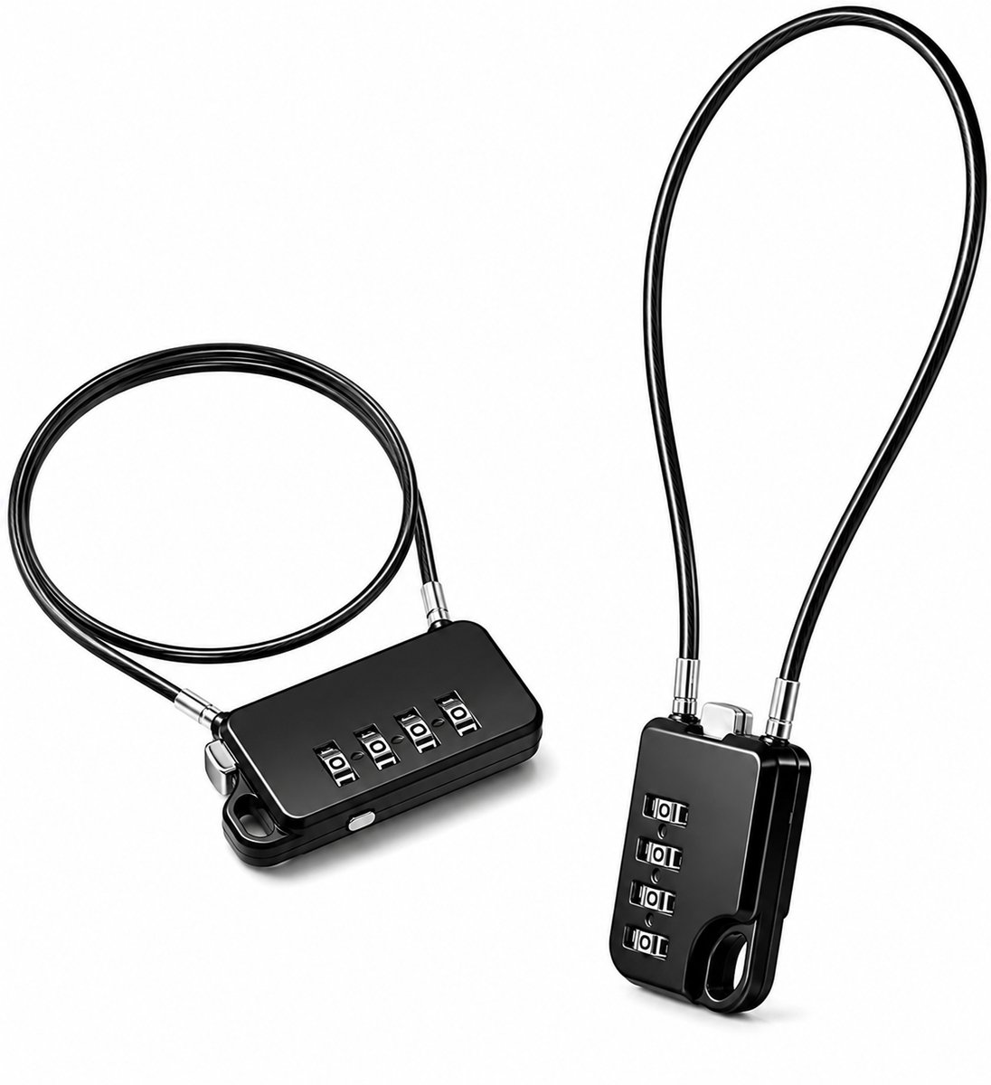 Kaiyaya - 2 stuks Fietsslot - Zwart Cijferslot met stalen kabel - 30 cm en verstelbare code - Voor fiets, helm en koffer - Draagbaar combinatieslot