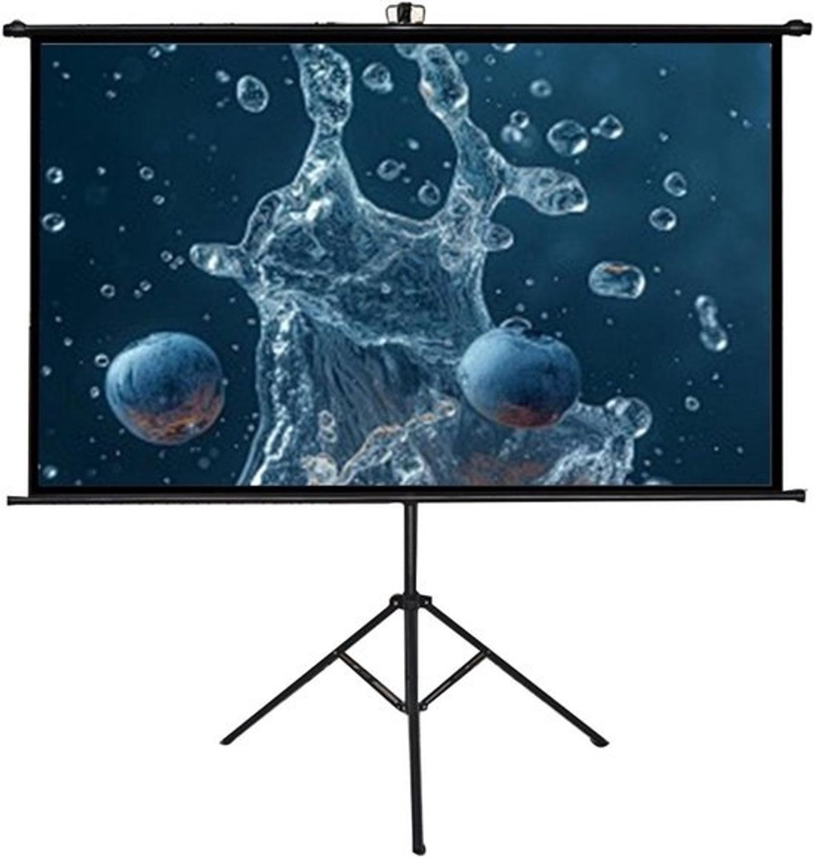 Projectiescherm met Statief - Filmscherm Mobiel - Thuisbioscoop Creëren - Intrekbaar en Draagbaar - 60 inch 16:9 - Wit