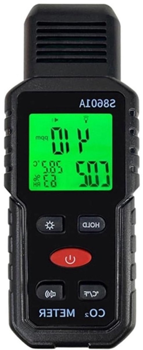 Luchtkwaliteitdetector - CO2-meter Monitor - Gezond Klimaat - 3-in-1 Meting - 1 Gram - S8601