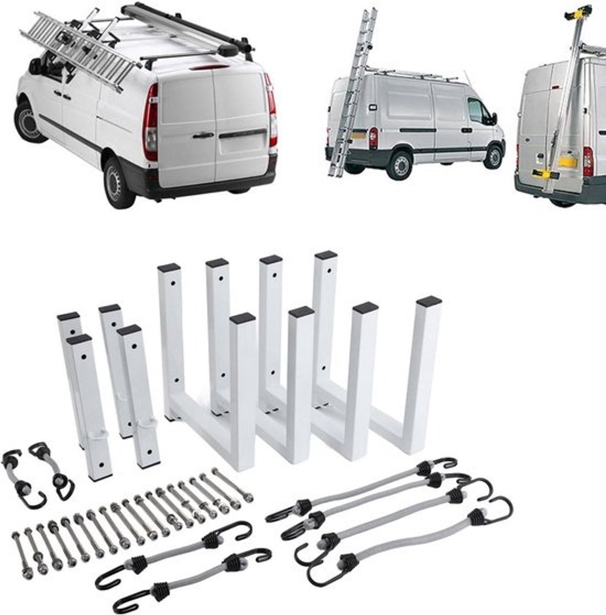 Ladderrek Aanhanger - Zijrek Ladder - Ladder Transport - D-haak Ontwerp - 200 Lb Capaciteit - Aluminium