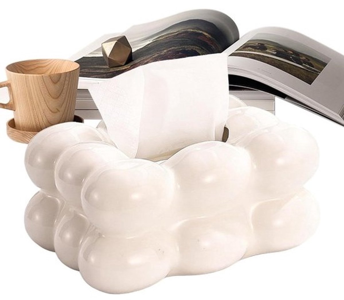 Tissue Box Cover - Zakdoek Afdekdoos - Woonkamer Decoratie - Esthetisch Suikerspin Design - 19.5 x 15 x 10 cm