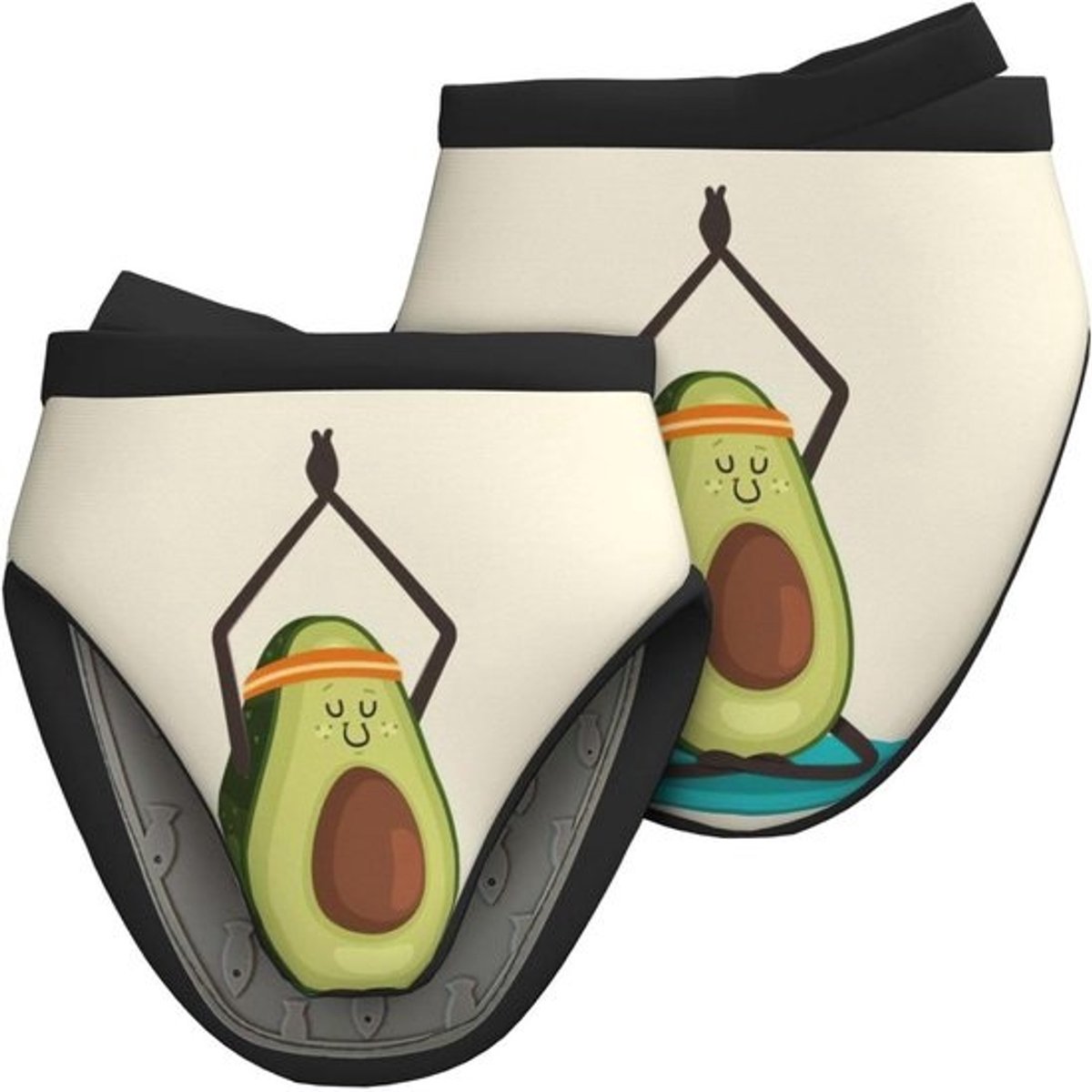 Ovenwanten Avocado Print - Mini Siliconen Handschoenen - Keuken Koken Bakken - Hittebestendig tot 260°C - 15x15 cm - Groen