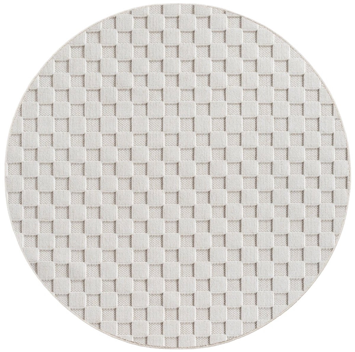 Dutch XXL Rond Modern Vloerkleed | Tapijt | Helix | Gevlochten | Crème | 160x160 cm