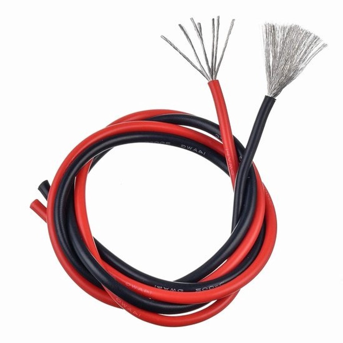 Siliconen Draad - Flexibele Kabel - Elektrische Installaties - Hoge Temperatuurbestendig - 20 voet - Rood Zwart