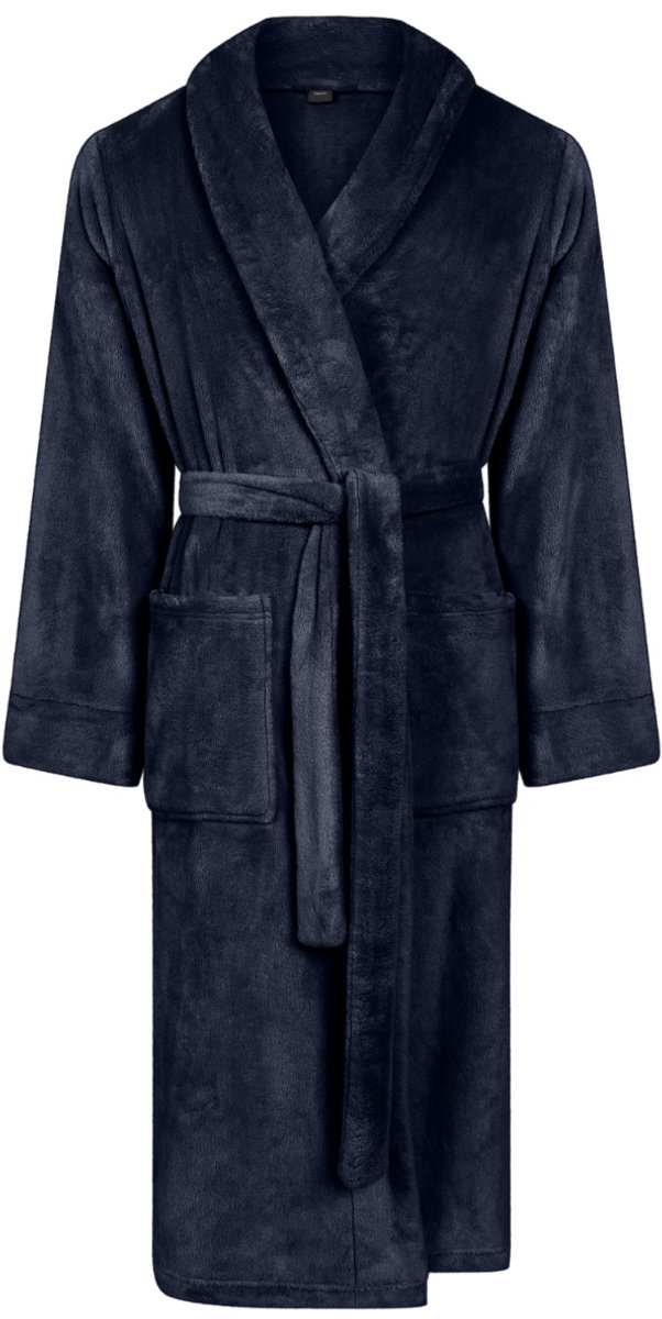 Linolux Alva Unisex fleece badjas - Marineblauw - L
