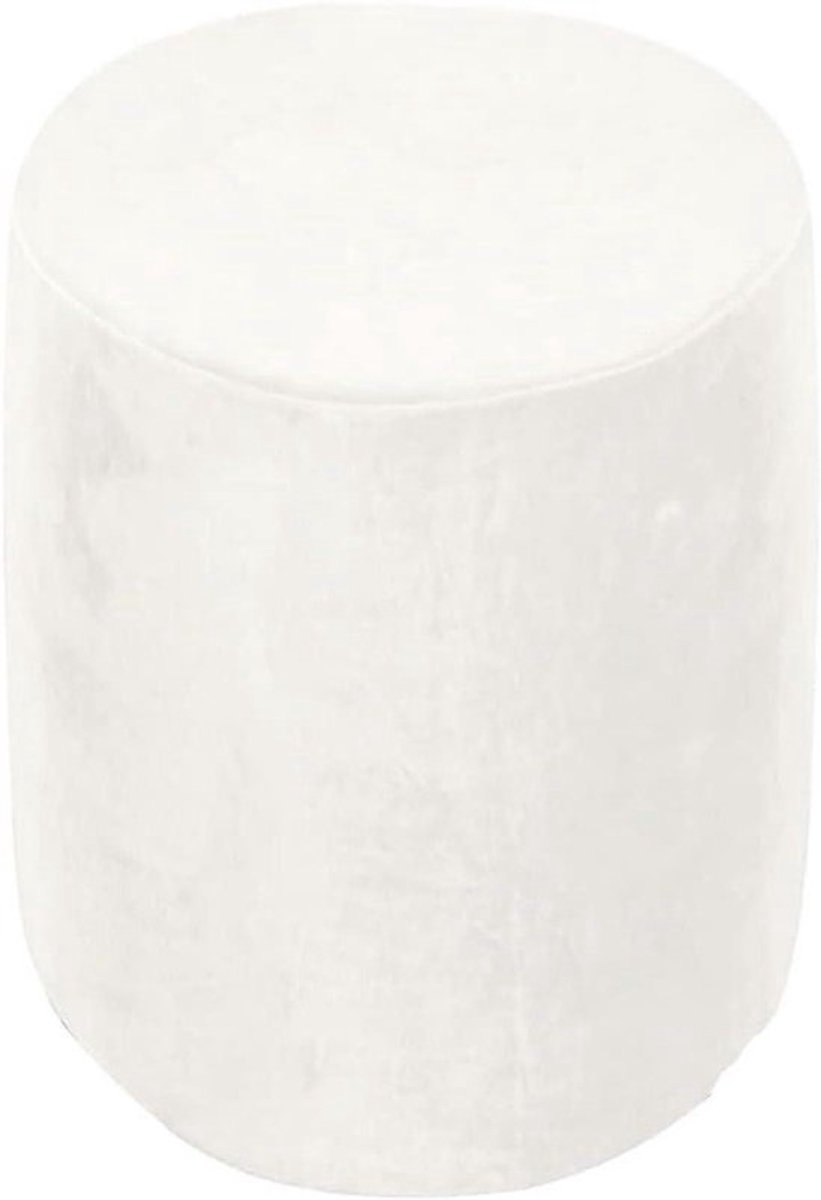 Elastische Poefhoes - Krukhoes Voetenbank - Meubels Beschermen - Zacht Fluweel - 31-37cm Diameter - Wit