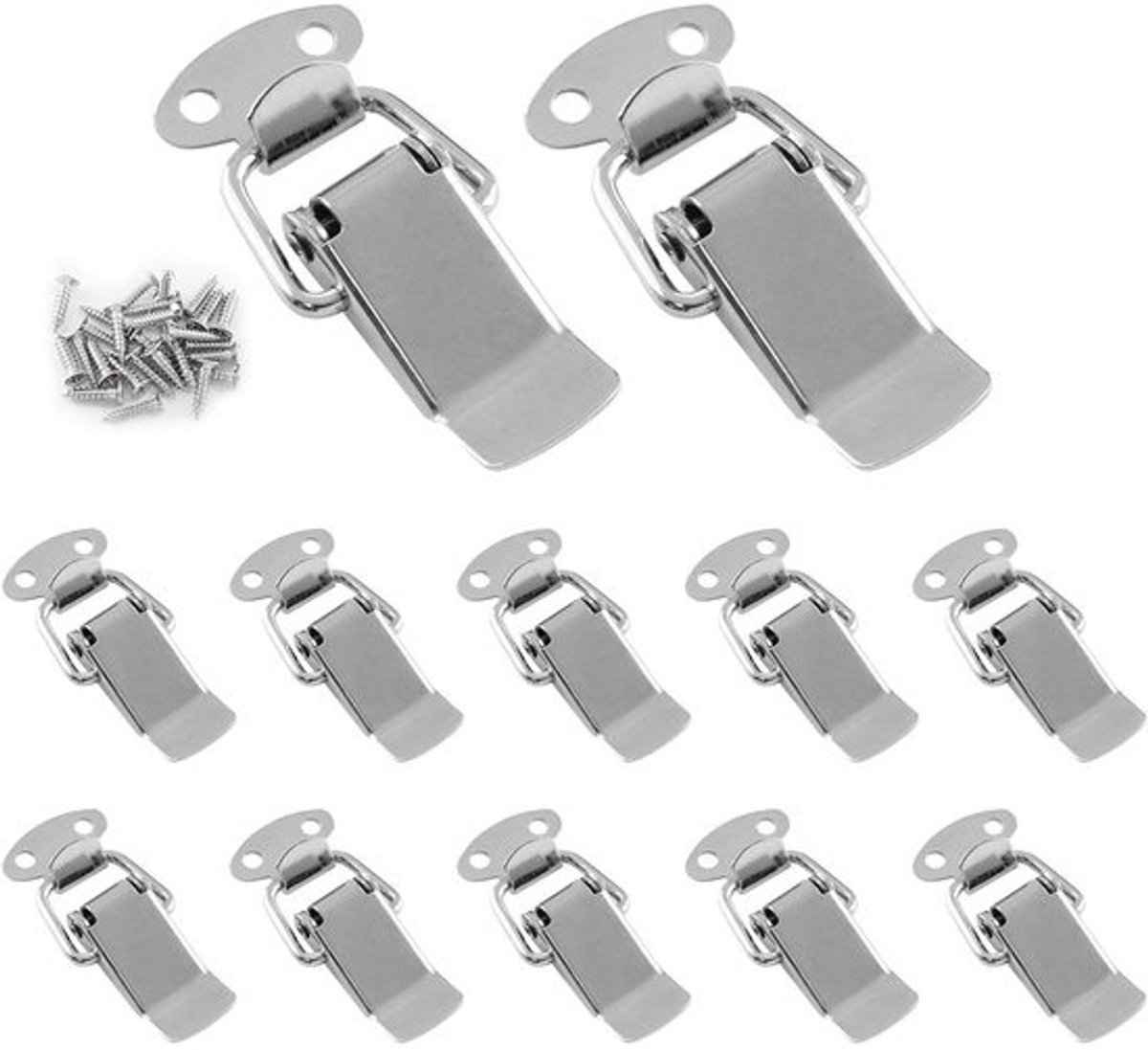 Veer Geladen Grendels - Toggle Latch Sluiting - Kisten Sluiten - Roestvrij Staal 304 - 12 Stuks - Zilver