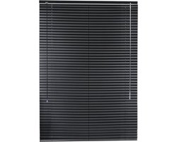 Aluminium Jaloezieën - Raambekleding Rolgordijn - Privacy Zonwering - 25mm Lamellen - 120x250 cm - Zwart
