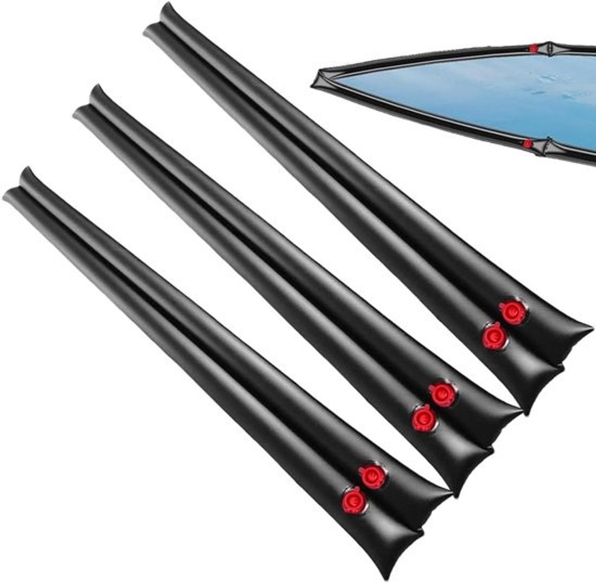 Zwembad Afdekhoes Waterzakken - Zwembad Zakken - Zwembad Beschermen - Stormbestendig PVC - 3 Stuks 20 Cm - Rood