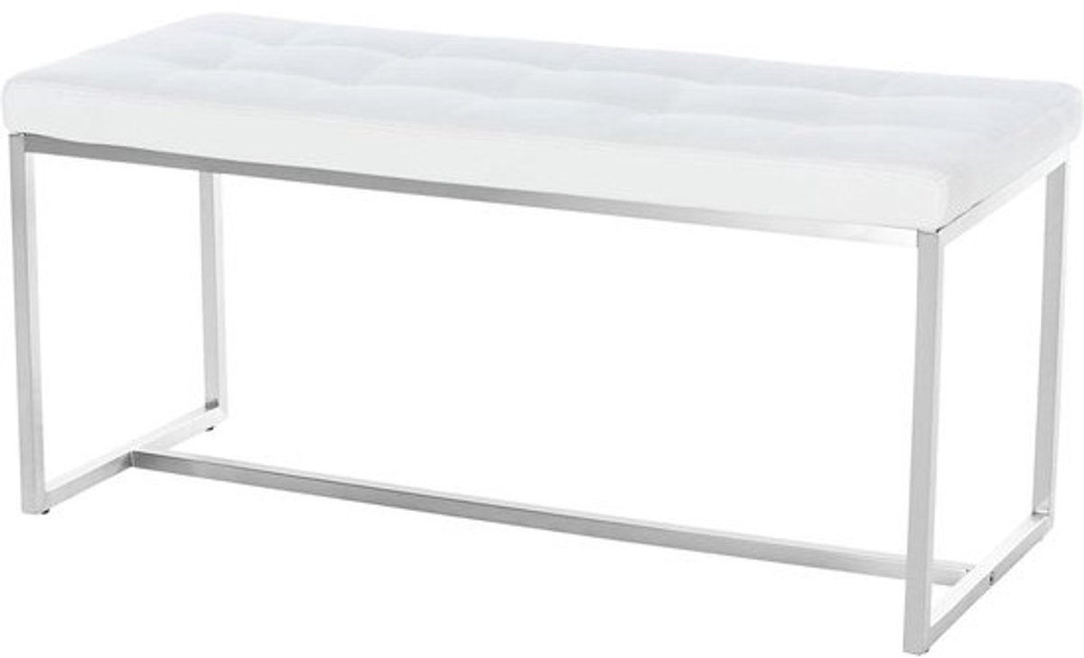 Zitbank - Bank Zitmeubel - Woonkamer Inrichten - Verbindbaar met Krukken - 100 cm Breed - Wit