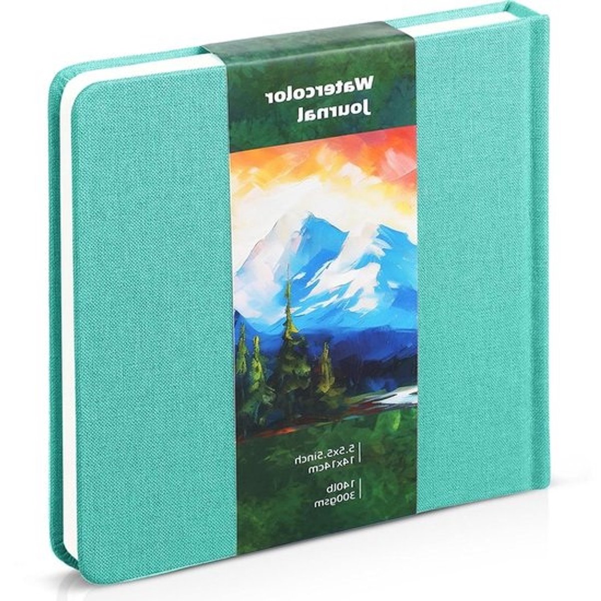 Aquarel Schetsboek - Notebook Artist Papier - Schilderen Tekenen - Koudgeperst Katoen Papier - 5.5 x 5.5 Inch - Turquoise