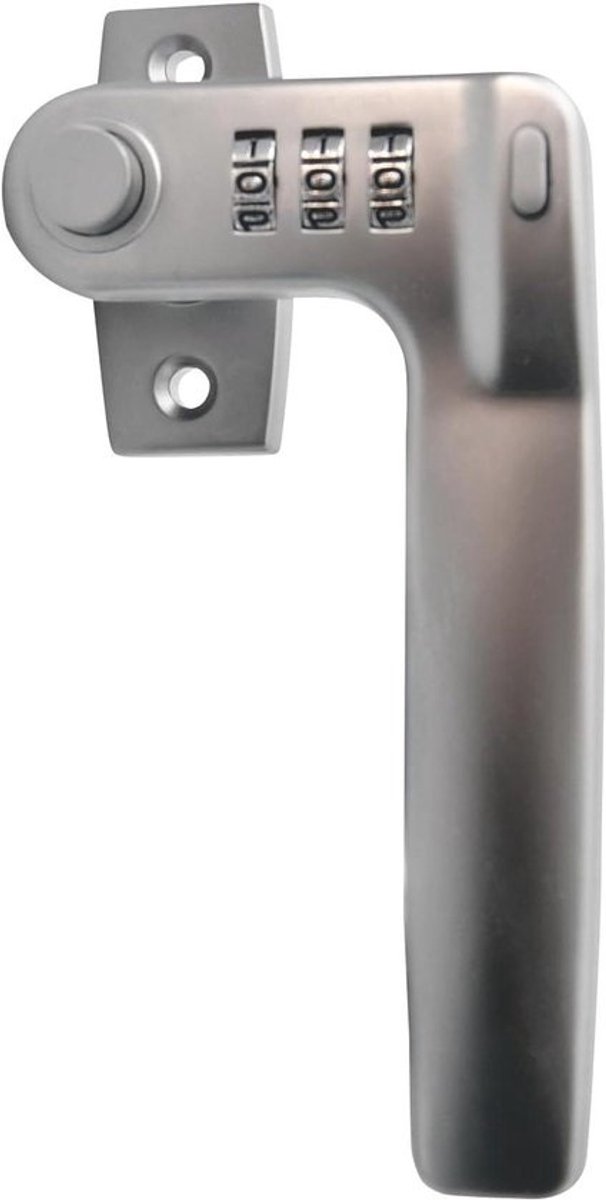 Raamgreep met Codeslot - Raamhendel Beveiliging - Huis Beveiligen - Driecijferige Code - 7x7mm Ramen - Zilver