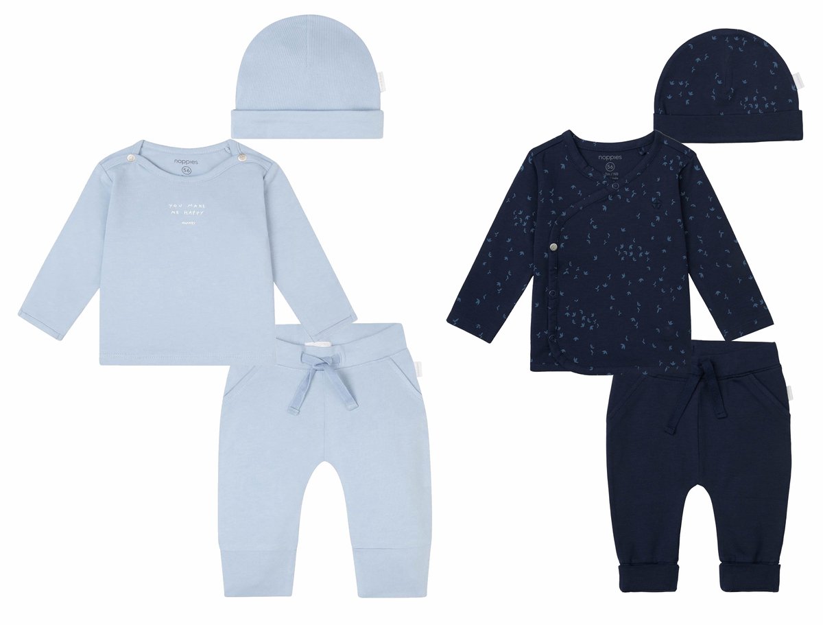 Noppies - Tweeling Jongens kledingset - Prematuur - 6delig - Broek Naupli - Shirt Neisse - Muts Navar donkerblauw en Nimbin lichtblauw - Maat 44