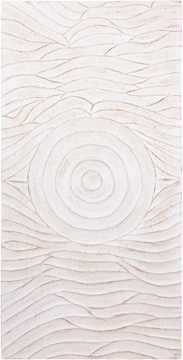 PTMD Jazel OffWhite MDF Wallpanel Circle Wave Pattern L