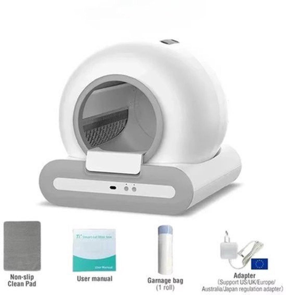Automatische Kattenbak – Slimme Kattenbak – Zelfreinigende Bak – Geurvrije Kattenbak – 60 Liter Inhoud – App Bediening