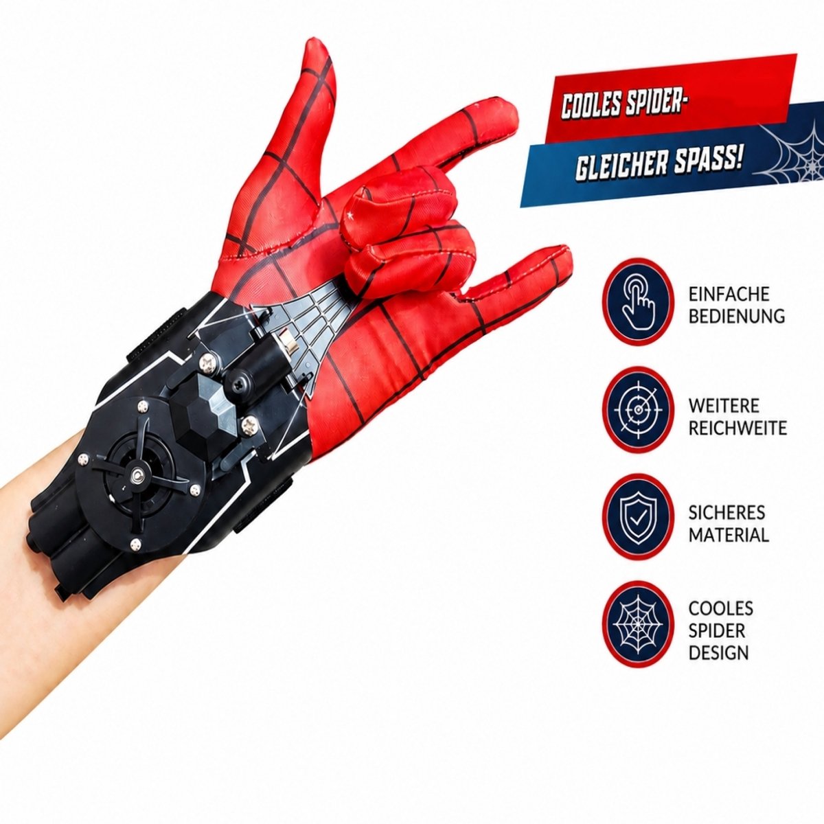 casalora-Spinnenwerfer–Automatisch uittrekbaar draadje – Cool speelgoed voor superheldenfans – Schietspeelgoed – USB oplaadbaar – Bereik van 2,5 meter – Geschikt voor kinderen en volwassenen – Perfect voor rollenspellen, Halloween en verjaardagen