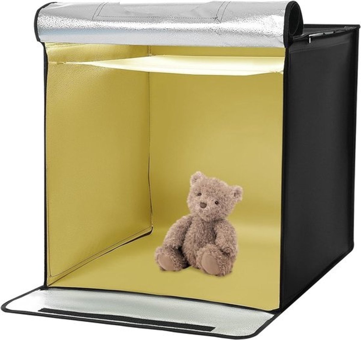 Fotostudio Tent - Lichtbak Productfotografie - Productfoto's Maken - Opvouwbaar Met LED - 60 x 60 x 60 cm - Zwart