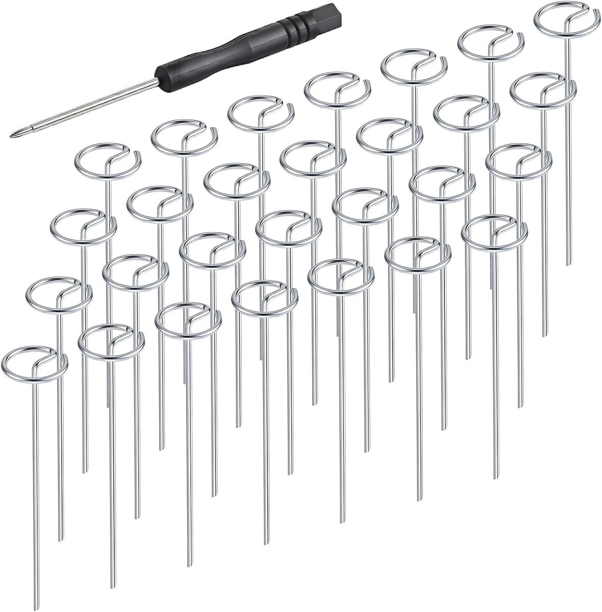200 Stuks Landschapsstof Naalden en G-vormige Spatels van Gegalvaniseerd Staal voor Tuin en Plantbescherming, 15 x 3 cm, Onkruidbescherming en Tuinaccessoires