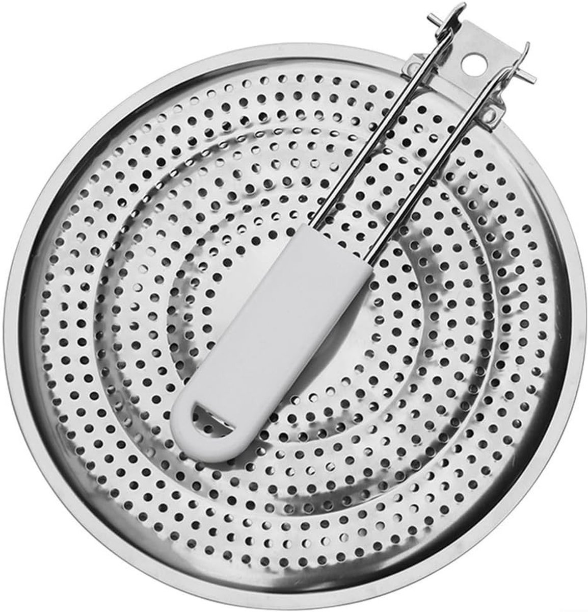 Verwarmingsplaat van roestvrij staal voor gas- en elektrische kachels, gelijkmatige warmteverdeling, vlamdempende functie en opvouwbare, koele handgreep