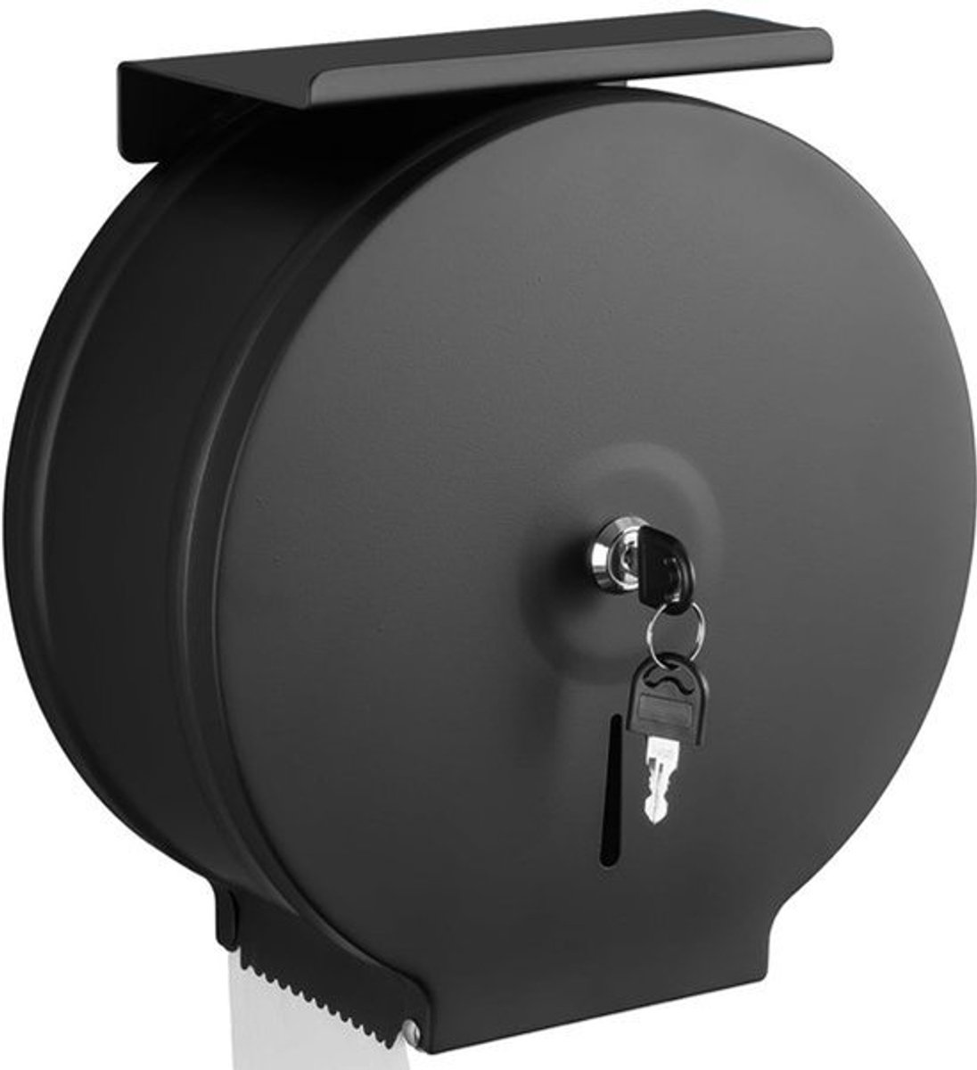Jumbo Toiletpapier Dispenser Model 22,5cm - RVS - Wandmontage - Inclusief Plank