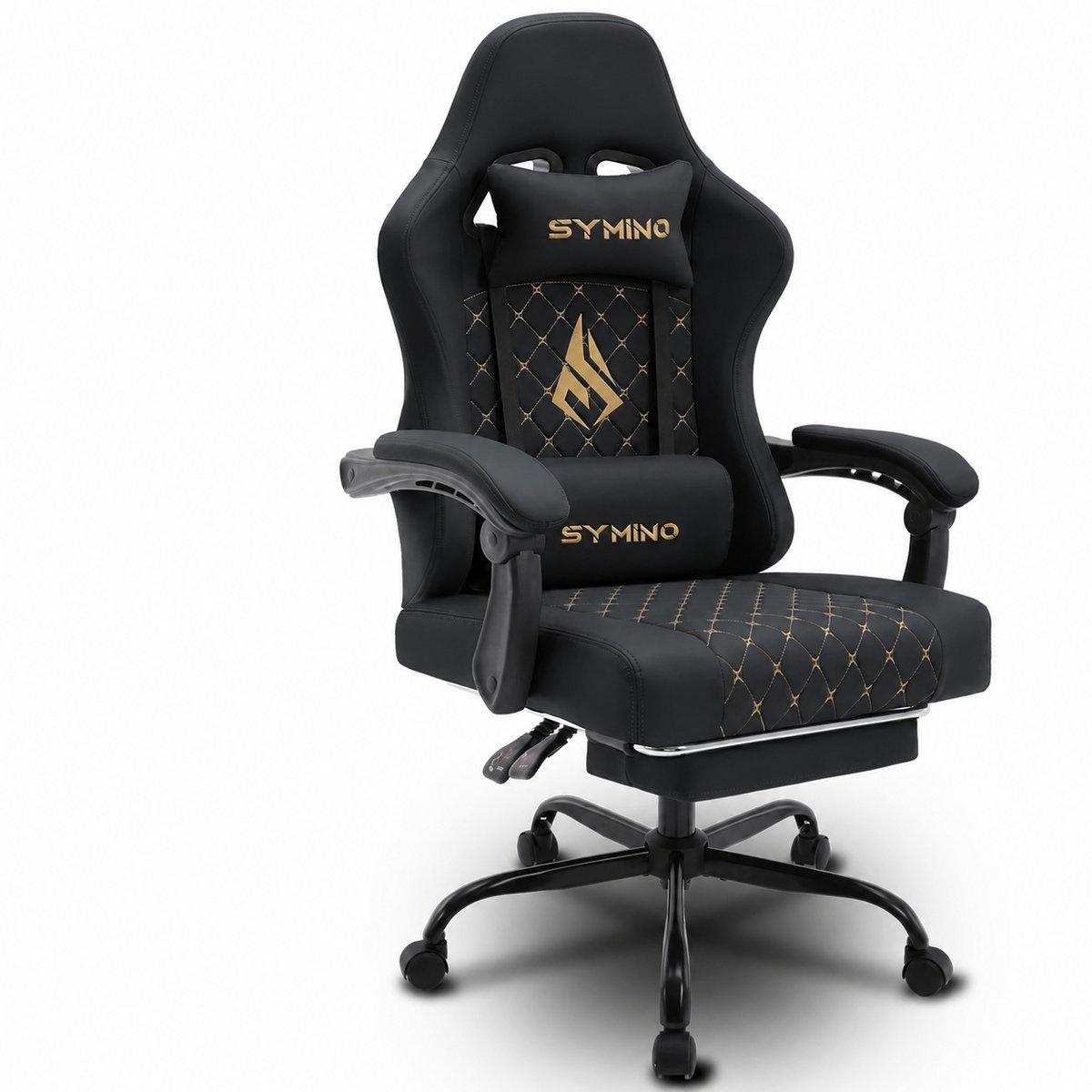 Vurnomi Gamestoel - Gaming stoel - Voetsteun - Racestoel - Ergonomische bureaustoel - PC Gaming- Draaistoel - 360 - Zwart