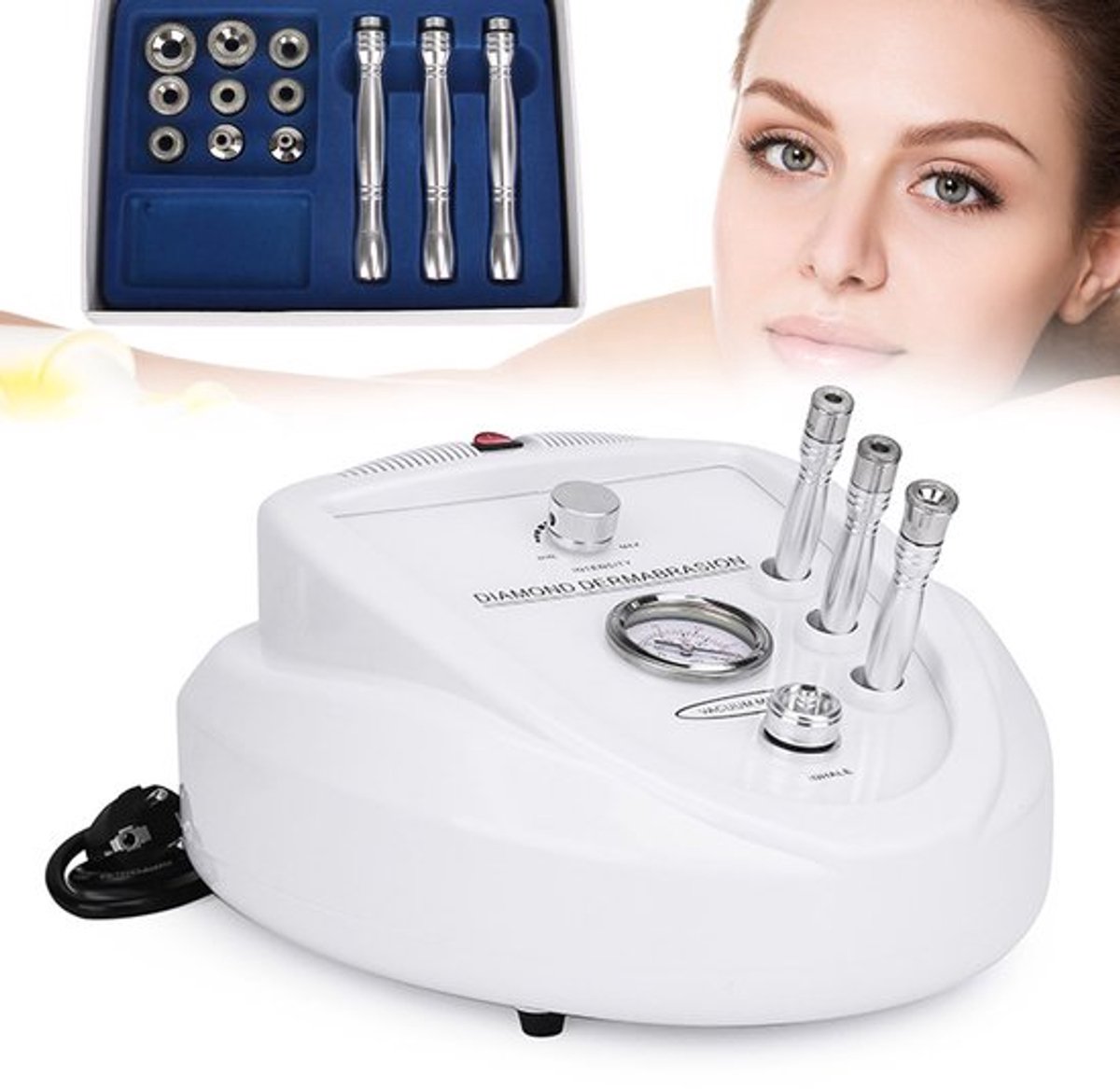 Microdermabrasie Machine Wit - 50W Vermogen - ABS Materiaal - Voor Gezicht En Hals - Huidverjongingsapparaat