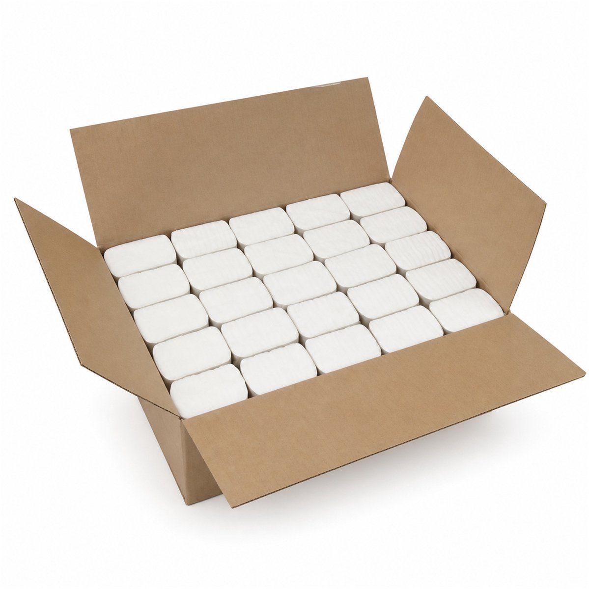Inpakr Handdoekpapier Multifold - 2-laags Wit Cellulose - 20,5 x 24 cm - 3750 Vellen - 25 Pakjes