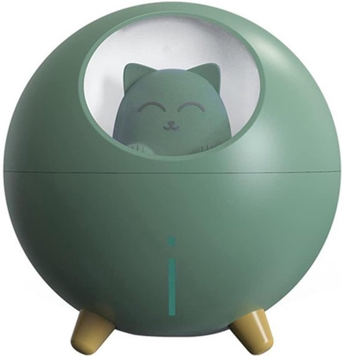 Luchtbevochtiger Draagbaar USB Mini Air Luchtbevochtiger 220ml Ultrasone Leuke Cat Desktop Aroma Essential Oil Diffuser Aromatherapy Spray Mist Maker Bevochtiger(Green)