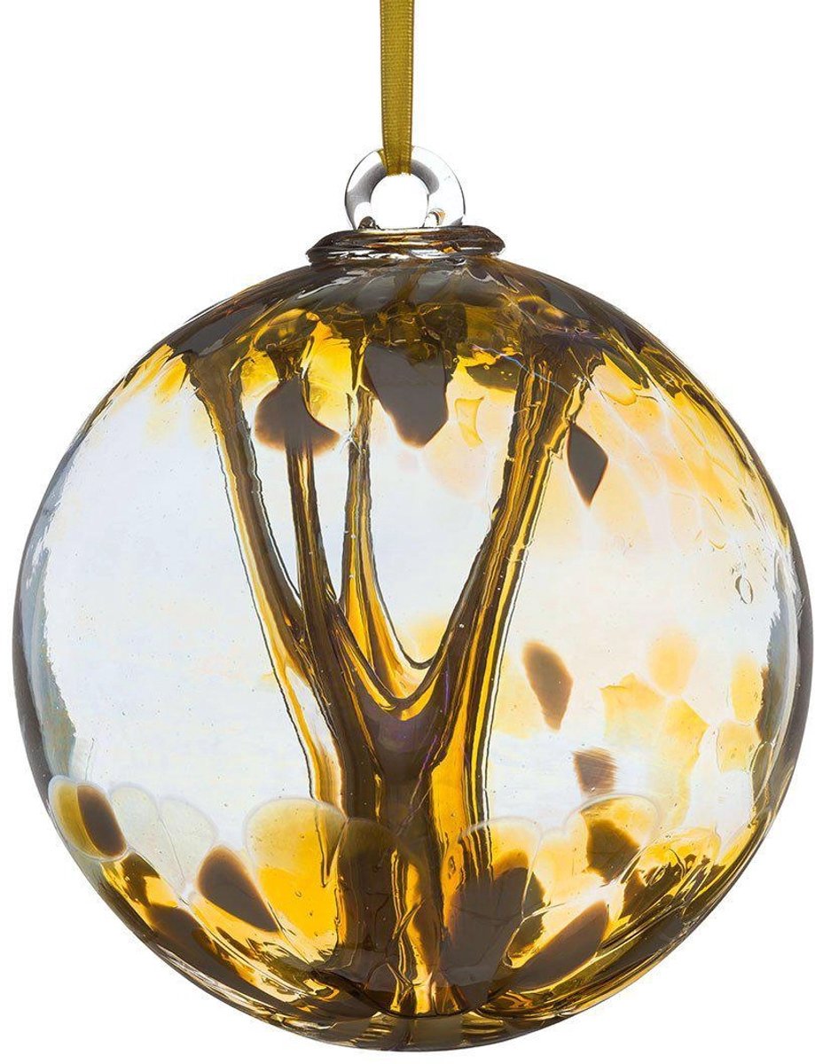 15cm Spirit Ball - Pastel Goud - mondgeblazen glas - Glazen hanger - vriendschapsball / spirituele bal / kerstmis